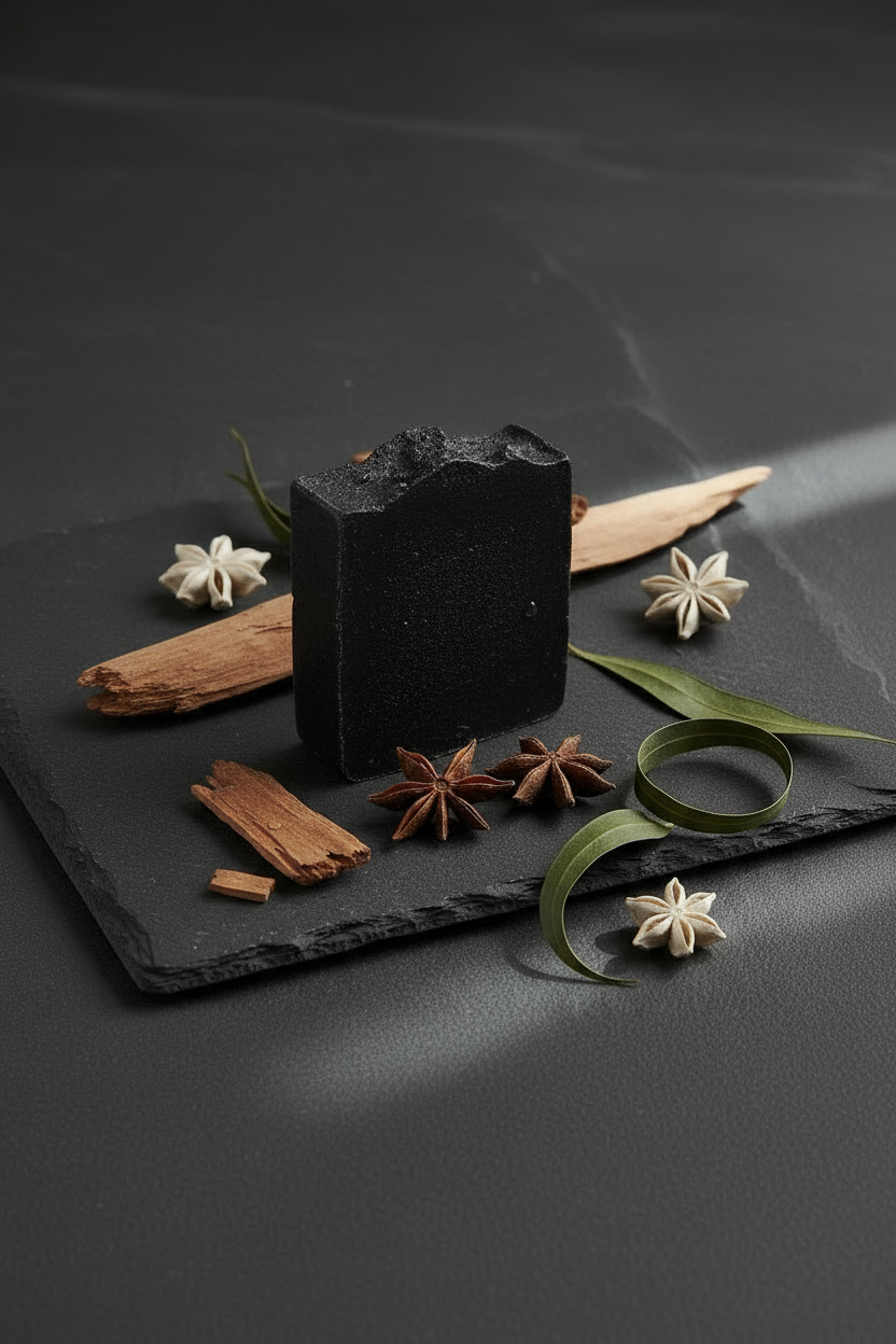 Black Charcoal Soap Standing